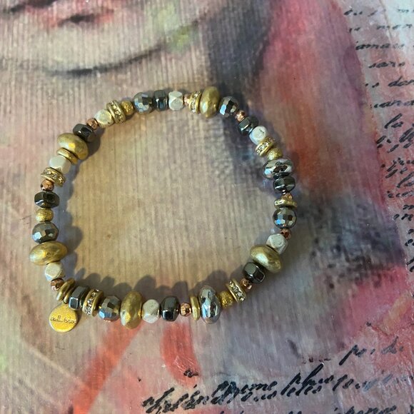 Stella & Dot Bracelet, Multi-Metallic, Rhinestone, Elastic - Picture 1 of 4